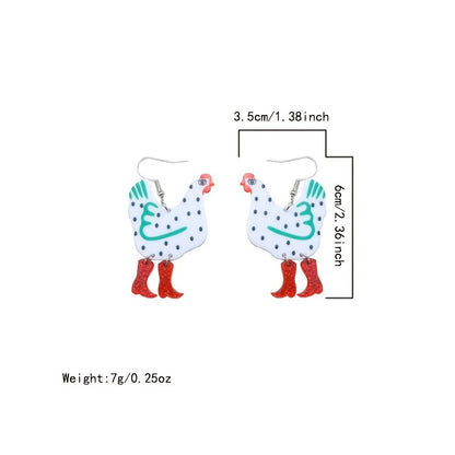 Funny cute chick heels acrylic earrings cartoon chick jewelry party accessories