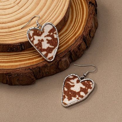 Red Irregular Heart Design Drop Earrings Elegant Bohemian Zinc Alloy Jewelry Fashion Women's Earrings