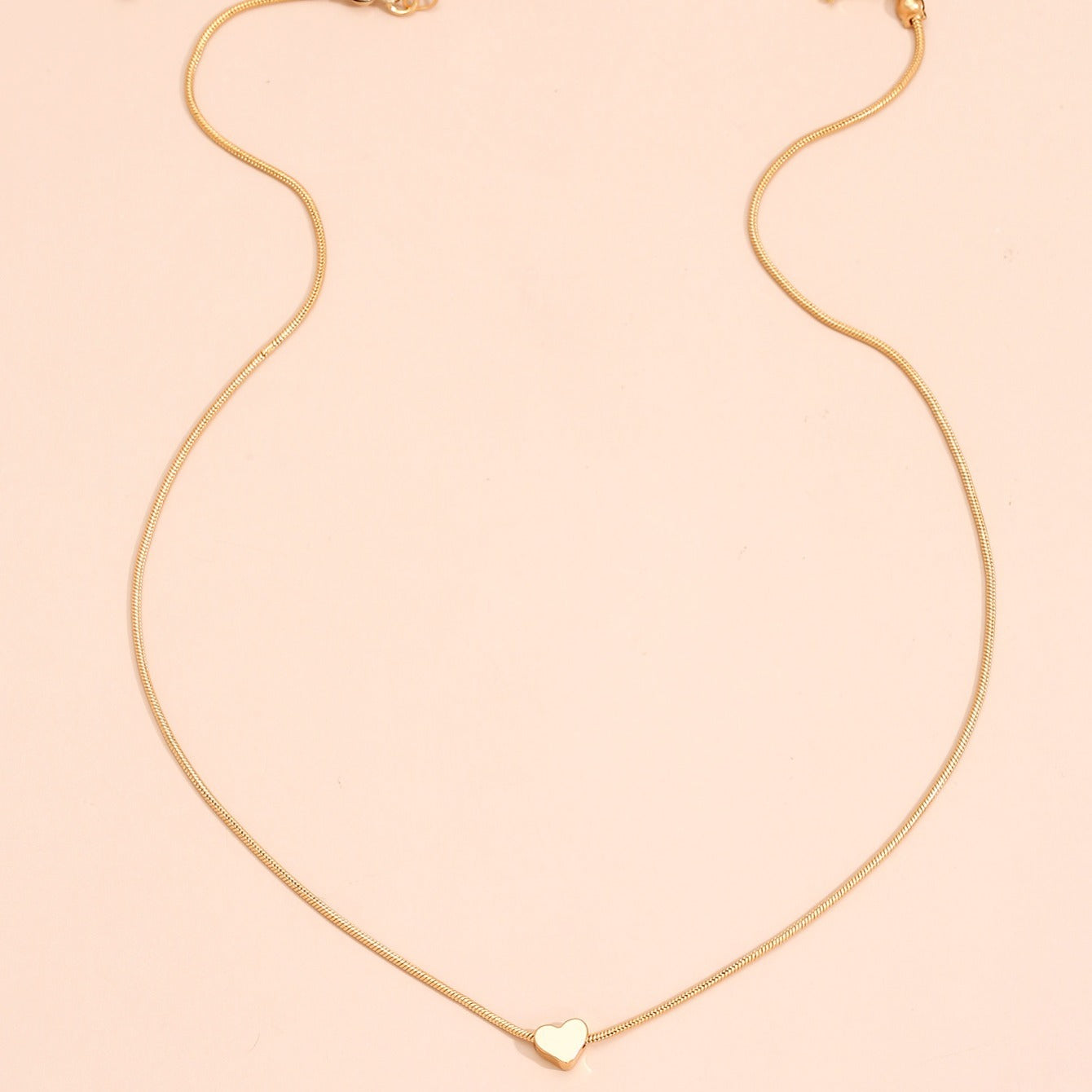 Ladies heart star pendant collarbone snake chain necklace