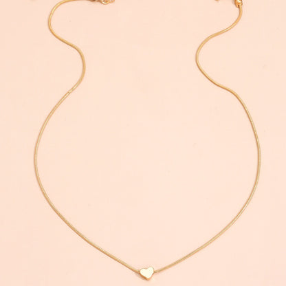 Ladies heart star pendant collarbone snake chain necklace