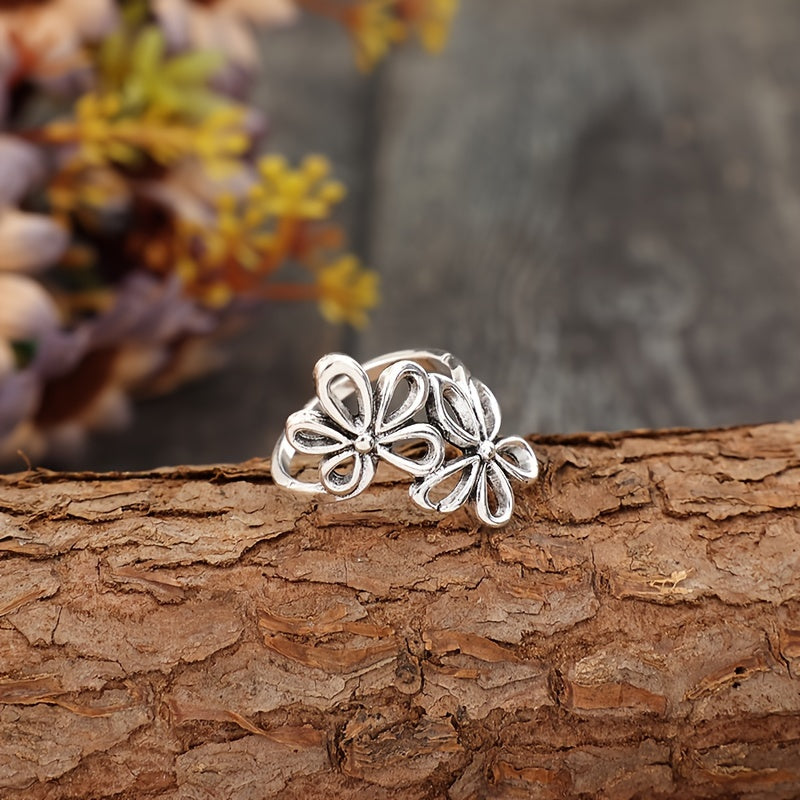 European and American flower opening adjustable women's ring