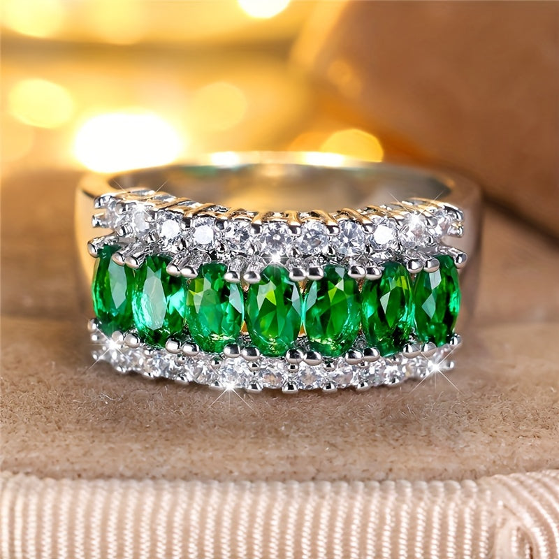 Elegant Luxury Cubic Zirconia Engagement Ring - Perfect for Proposals and Wedding Gifts