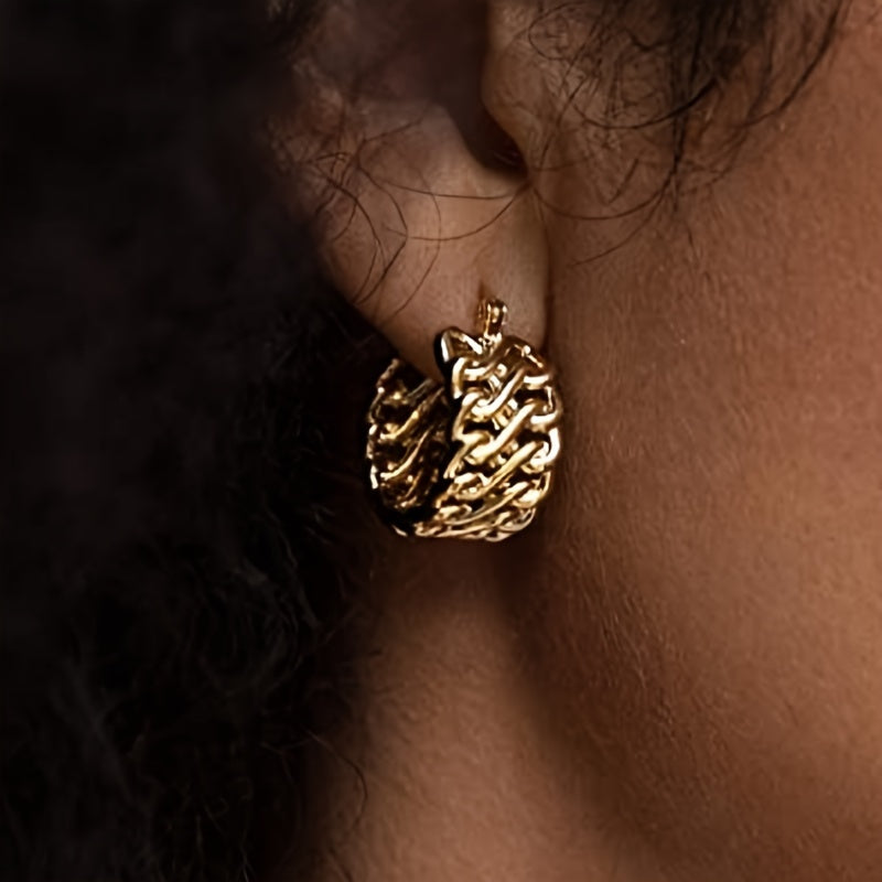 Trendy Punk Infinity Eternal Chain Ring Earrings Women's Men's Party Daily Wear Fashion Hip Hop Earrings