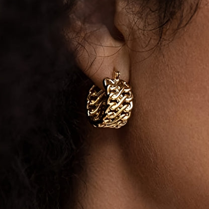 Trendy Punk Infinity Eternal Chain Ring Earrings Women's Men's Party Daily Wear Fashion Hip Hop Earrings