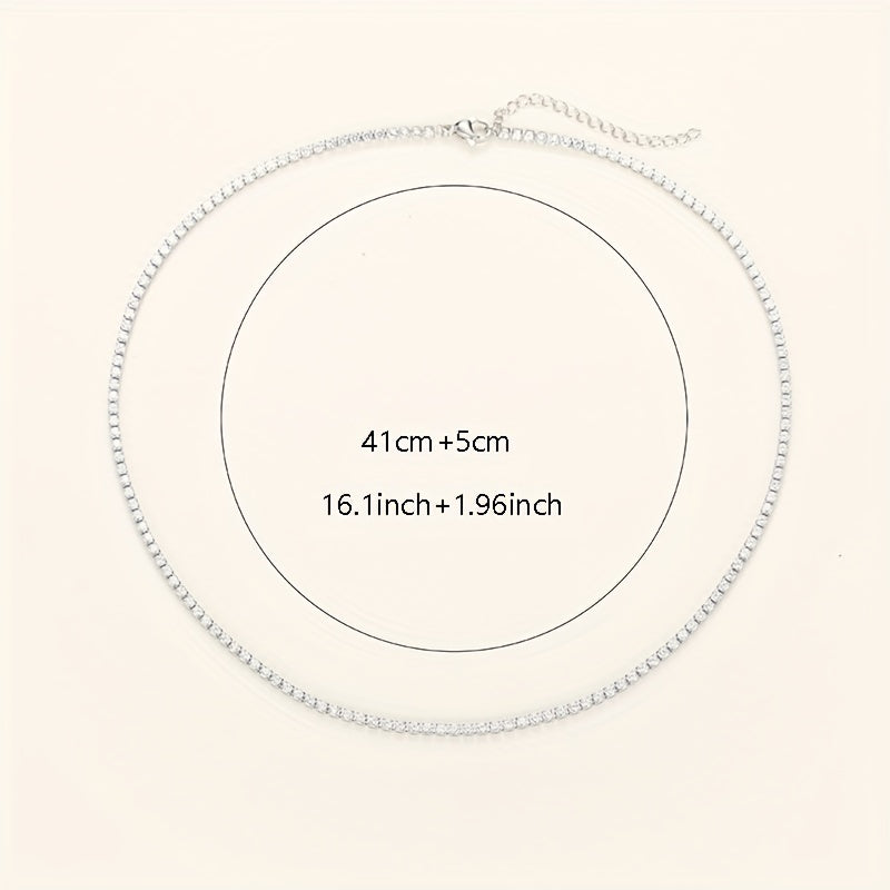 New men's and women's necklaces 925 silver-plated zirconia chain necklaces girls' daily casual fashion accessories