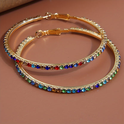 Exaggerated Bohemian Colored Round Earrings