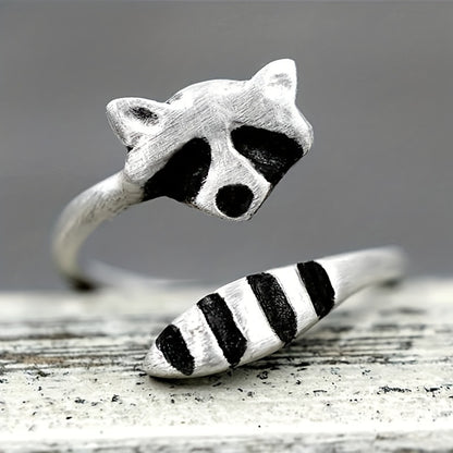 Creative new raccoon open ring