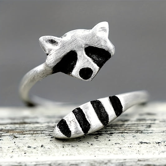 Creative new raccoon open ring