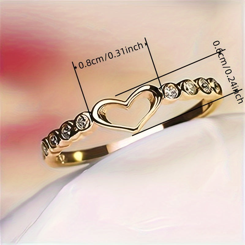 Creative Design Hollow 925 Silver Plated Microdense Zirconia Heart Ring Women's Engagement Wedding Daily Casual Fashion Gift