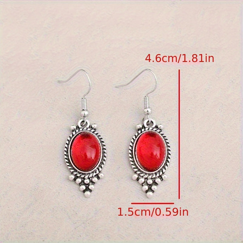 Vintage bohemian style alloy earrings, inlaid with crystal, iron ear needles, non-feather material, suitable for daily wear, suitable for all seasons