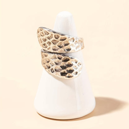 Retro style silver plated broadband ring, unique irregular design - suitable for casual wear, retro style
