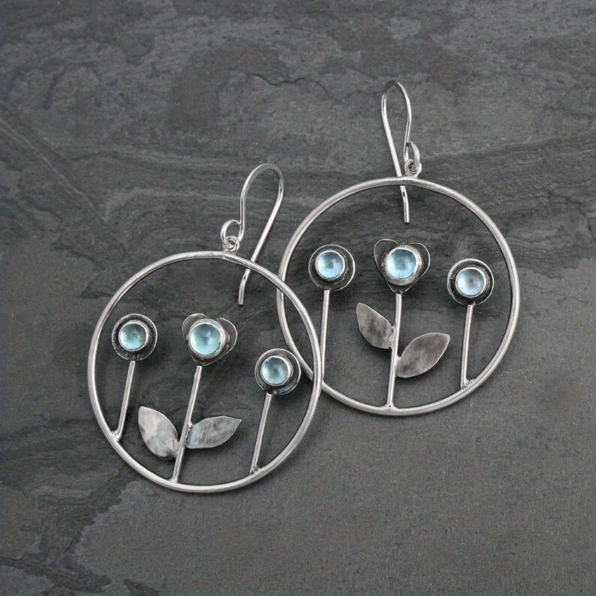 Creative Big Round Triple Flower Resin Earrings