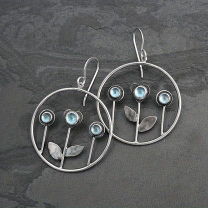 Creative Big Round Triple Flower Resin Earrings