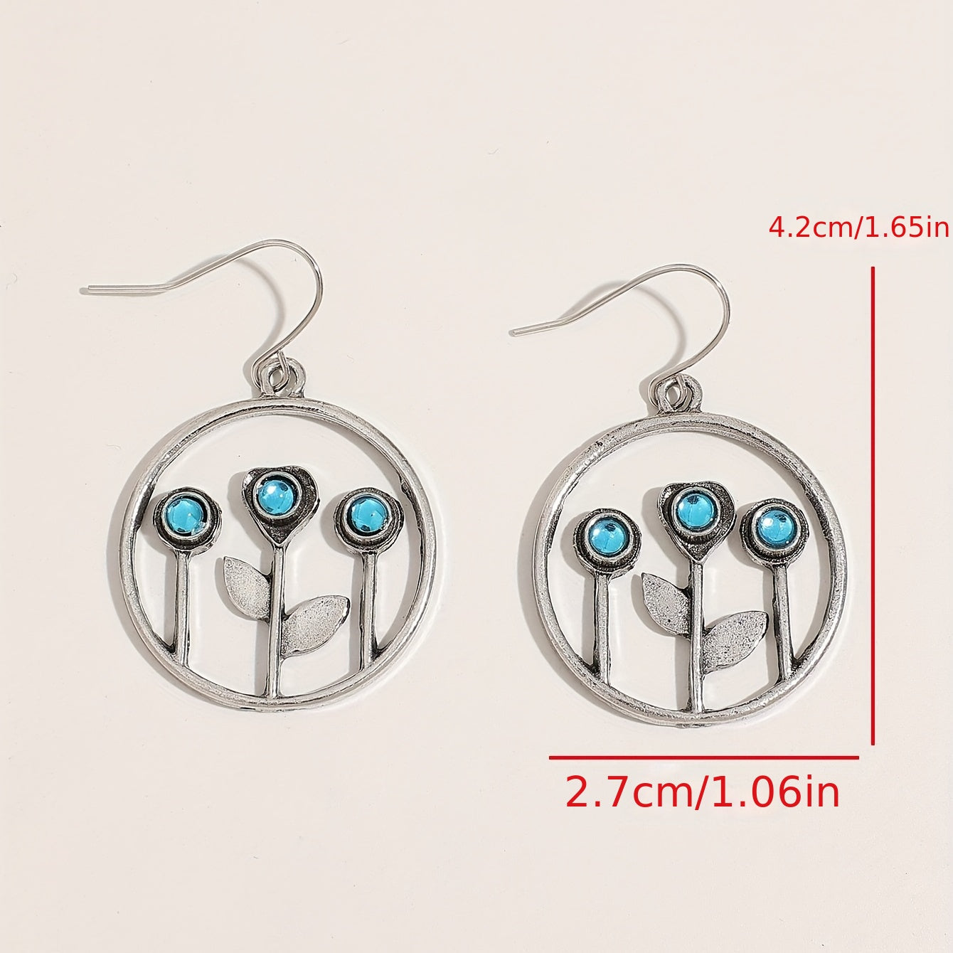 Creative Big Round Triple Flower Resin Earrings