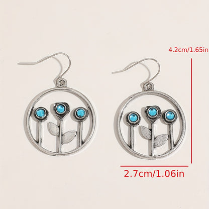 Creative Big Round Triple Flower Resin Earrings