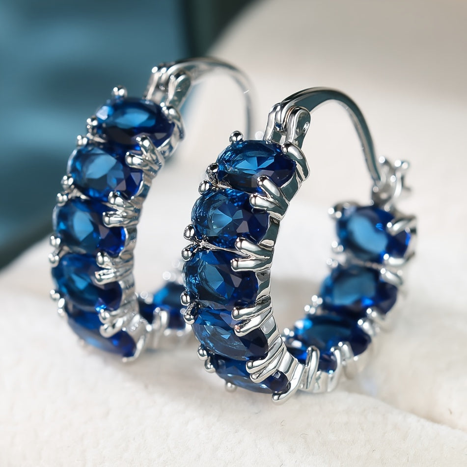 Women's fashion multi-functional design, two elegant egg-shaped earrings with ear clips, personalized accessories