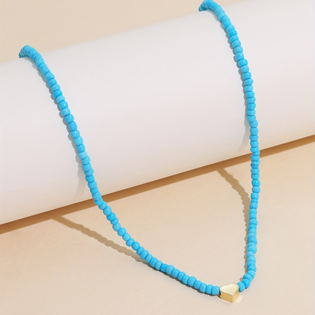 Bohemian Heart Decorative Ladies Bead Rice Bead Necklace, Summer Fashion Jewelry