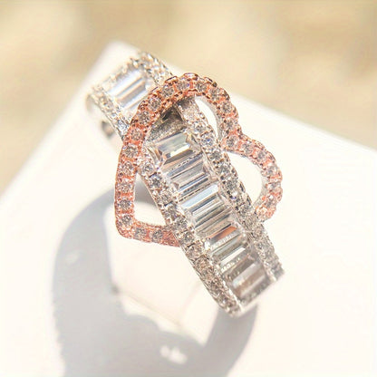 Elegant Luxury Love Ladies Engagement Wedding Ring Fashion Versatile Exquisite Jewelry
