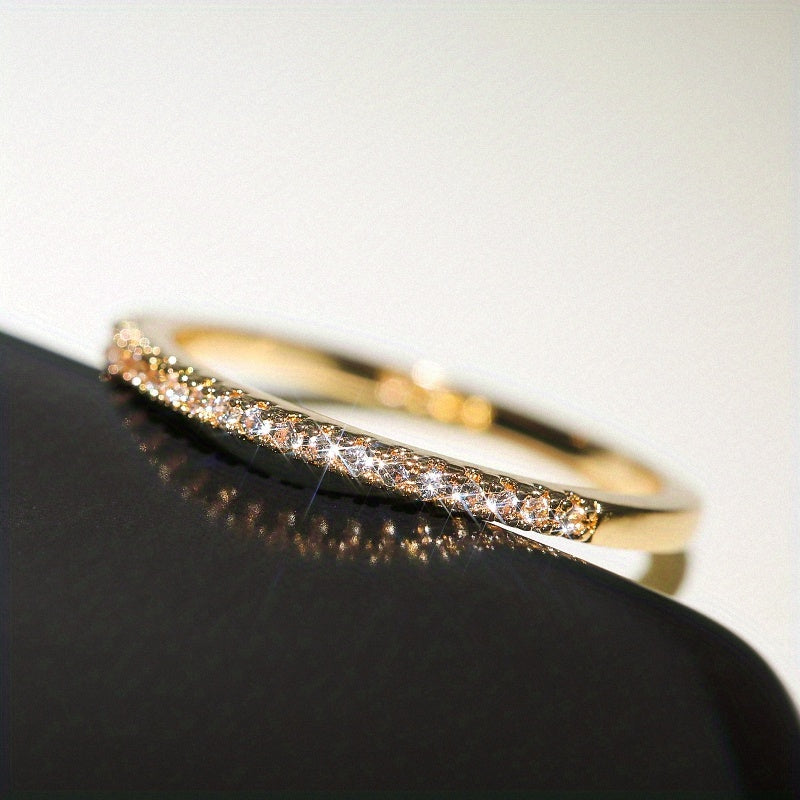 Simple Ladies Ring Inlaid Zirconia Silver Plated Ring Bride Engagement Wedding Stack Ring Jewelry