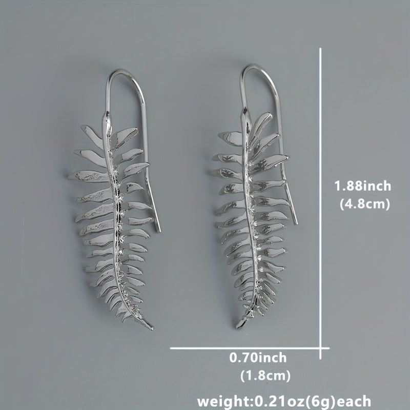 Retro Pendant Earrings Silver Plated Retro Leaf Design with Everyday Clothing Party Accessories Perfect Decoration Cool Friends