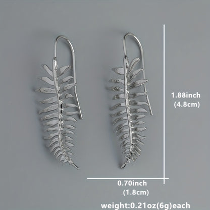 Retro Pendant Earrings Silver Plated Retro Leaf Design with Everyday Clothing Party Accessories Perfect Decoration Cool Friends