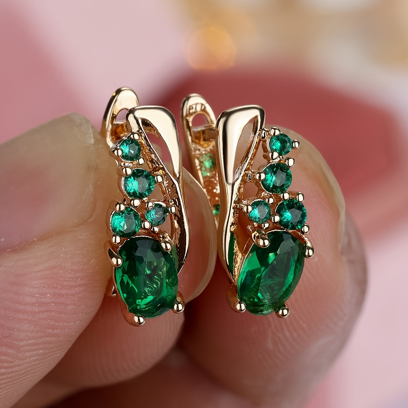 Emerald Tears Emerald Pendant Earrings - Women's Clip-on Earrings - Wedding Jewelry - Unplated - Emerald