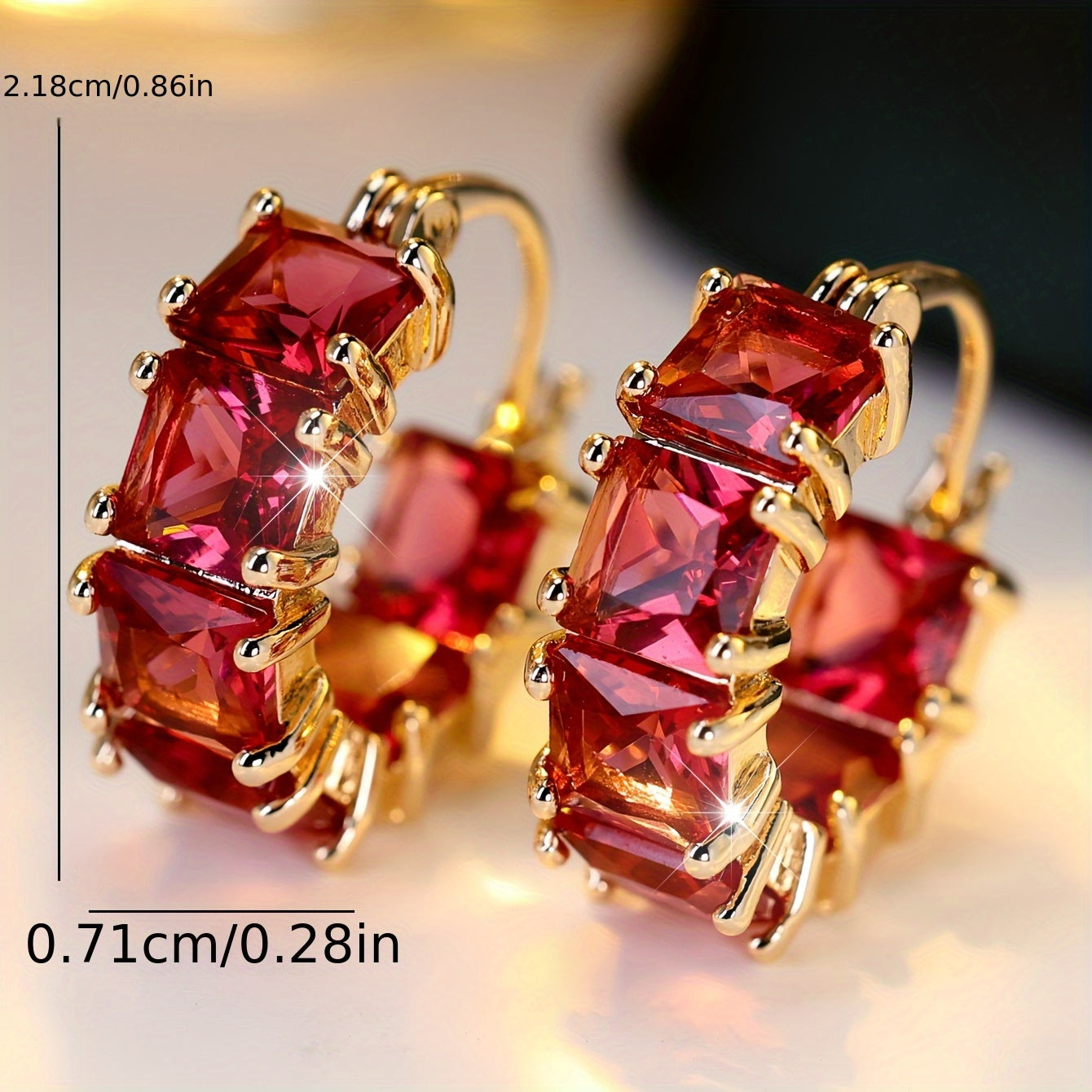 1 pair of elegant bohemian resort style square earrings, suitable for women, synthetic square crystal, copper earrings, party and wedding accessories, jewelry gifts for all seasons