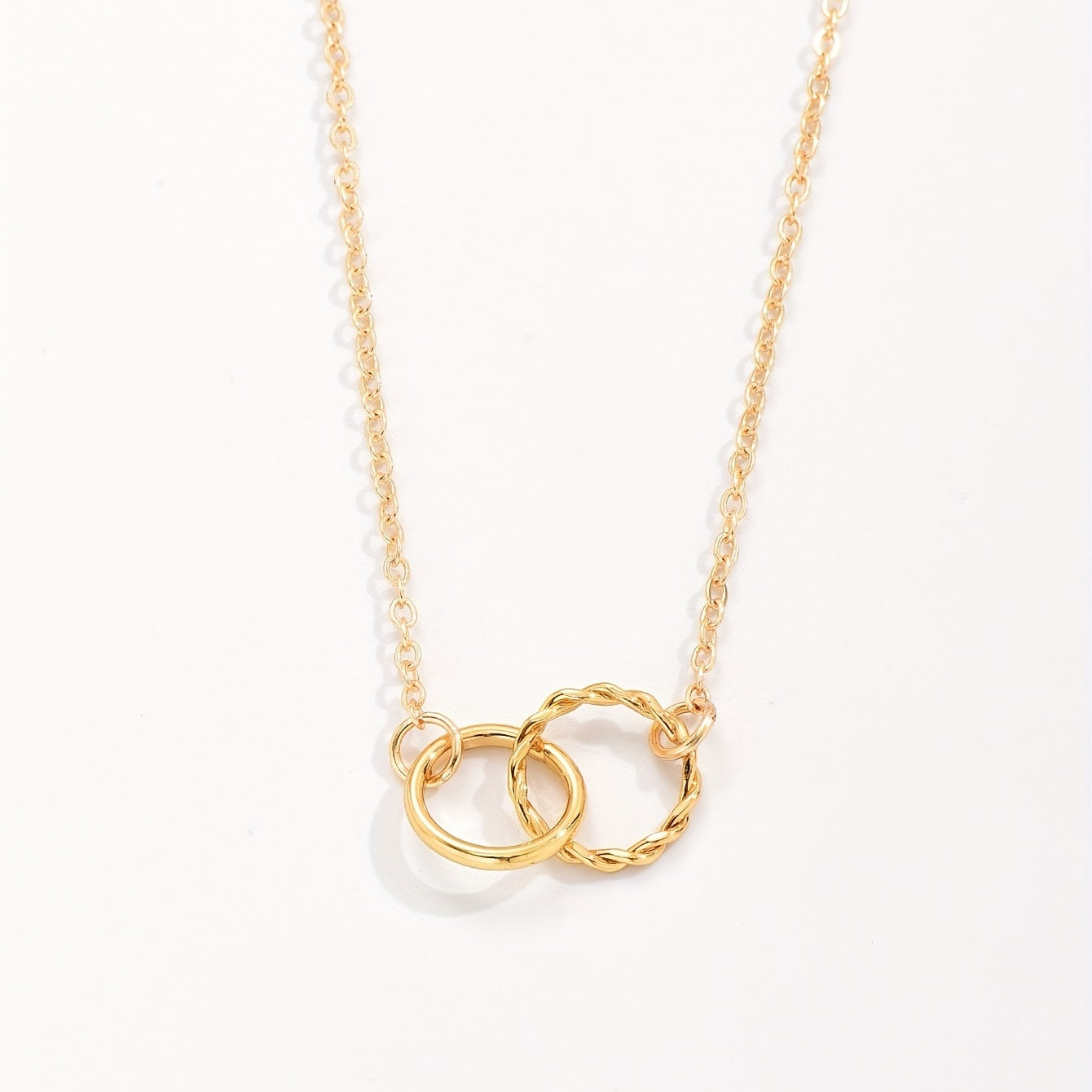 Elegant Double Ring Decorative Collarbone Chain Ladies Necklace Dating Holiday Sweater Accessories