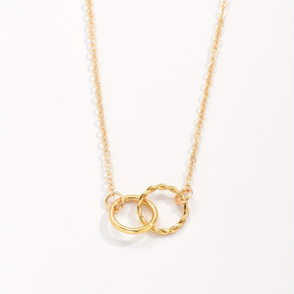 Elegant Double Ring Decorative Collarbone Chain Ladies Necklace Dating Holiday Sweater Accessories