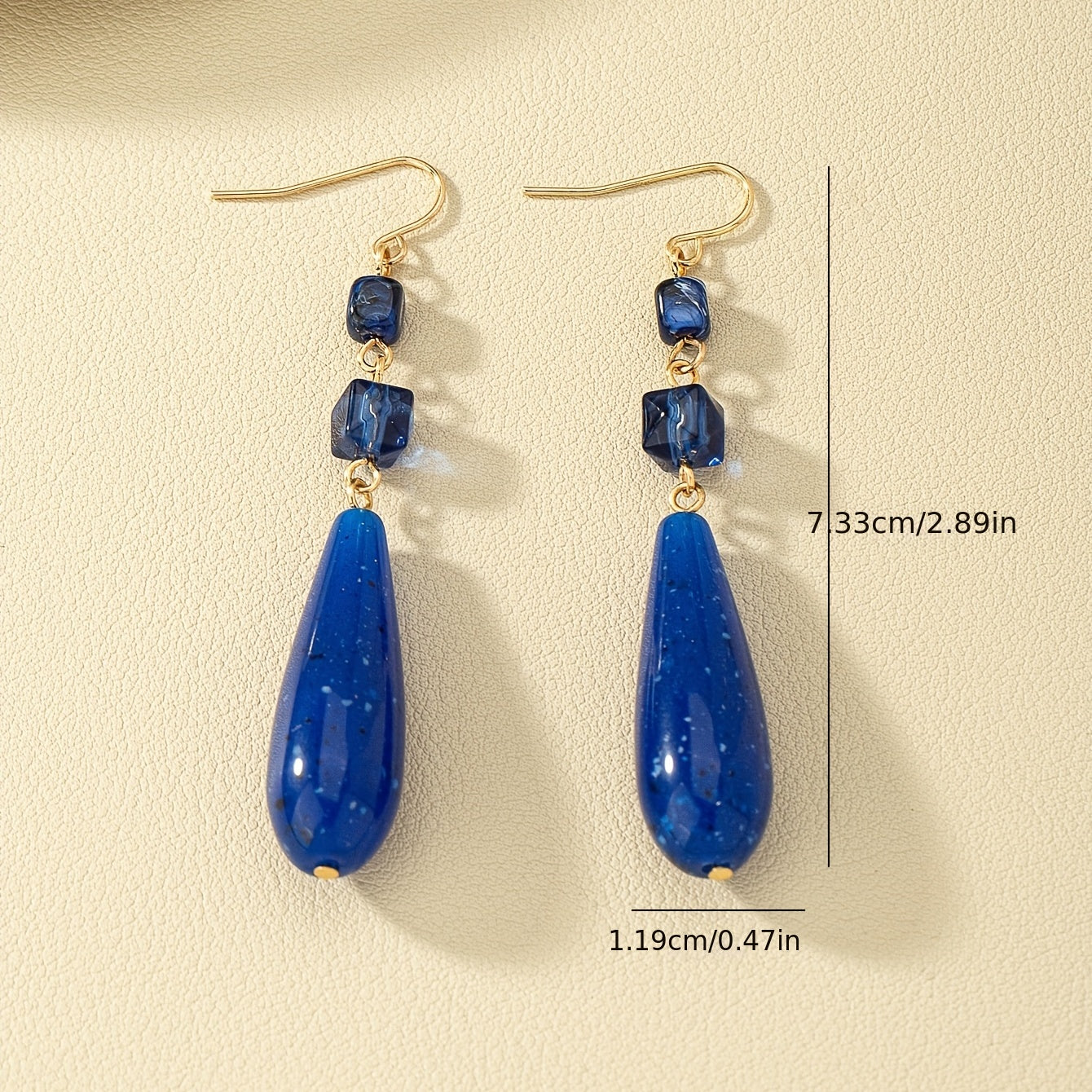 Vintage long water drop pendant earrings elegant acrylic hook earrings