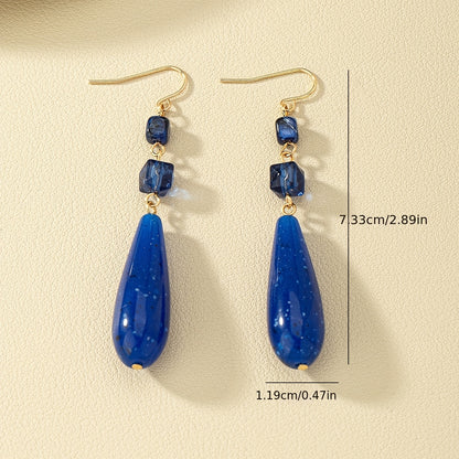 Vintage long water drop pendant earrings elegant acrylic hook earrings