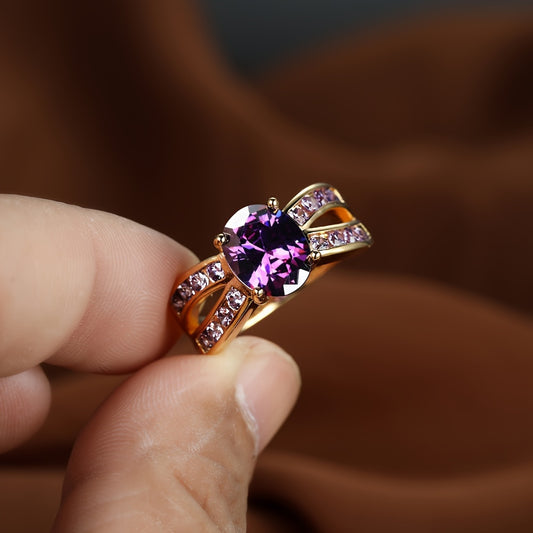 1 Luxury Oval Mysterious Synthetic Zircon Ring Ladies Engagement Wedding Ring Gift