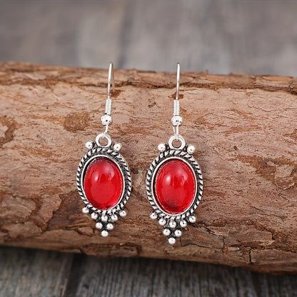Vintage bohemian style alloy earrings, inlaid with crystal, iron ear needles, non-feather material, suitable for daily wear, suitable for all seasons