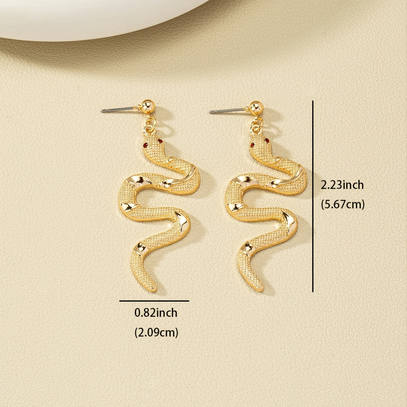 Elegant snake stud earrings, 14K gold galvanized alloy, embellished with rhinestones, using stainless steel ear needles, minimalist style suitable for daily and holiday wear