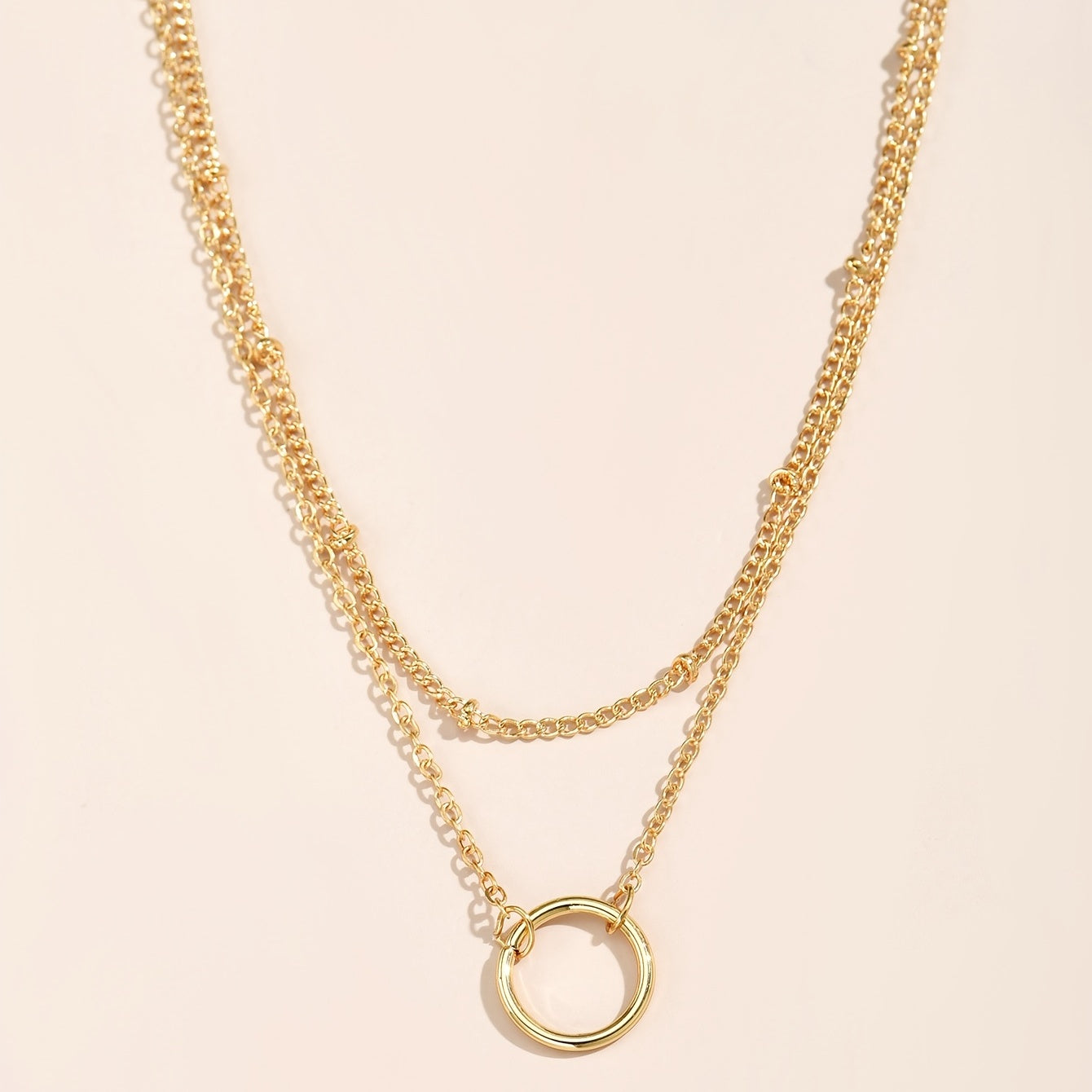 Delicate chain necklace with hollow round delicate adjustable neck chain, suitable for women