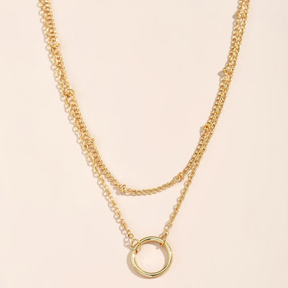 Delicate chain necklace with hollow round delicate adjustable neck chain, suitable for women