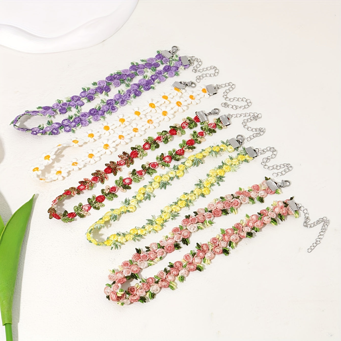 Five Bohemian Handmade Lace Braided Necklaces, Holiday Party Accessories, Ideal Gifts for Friends, Holiday Jewelry