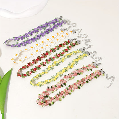 Five Bohemian Handmade Lace Braided Necklaces, Holiday Party Accessories, Ideal Gifts for Friends, Holiday Jewelry