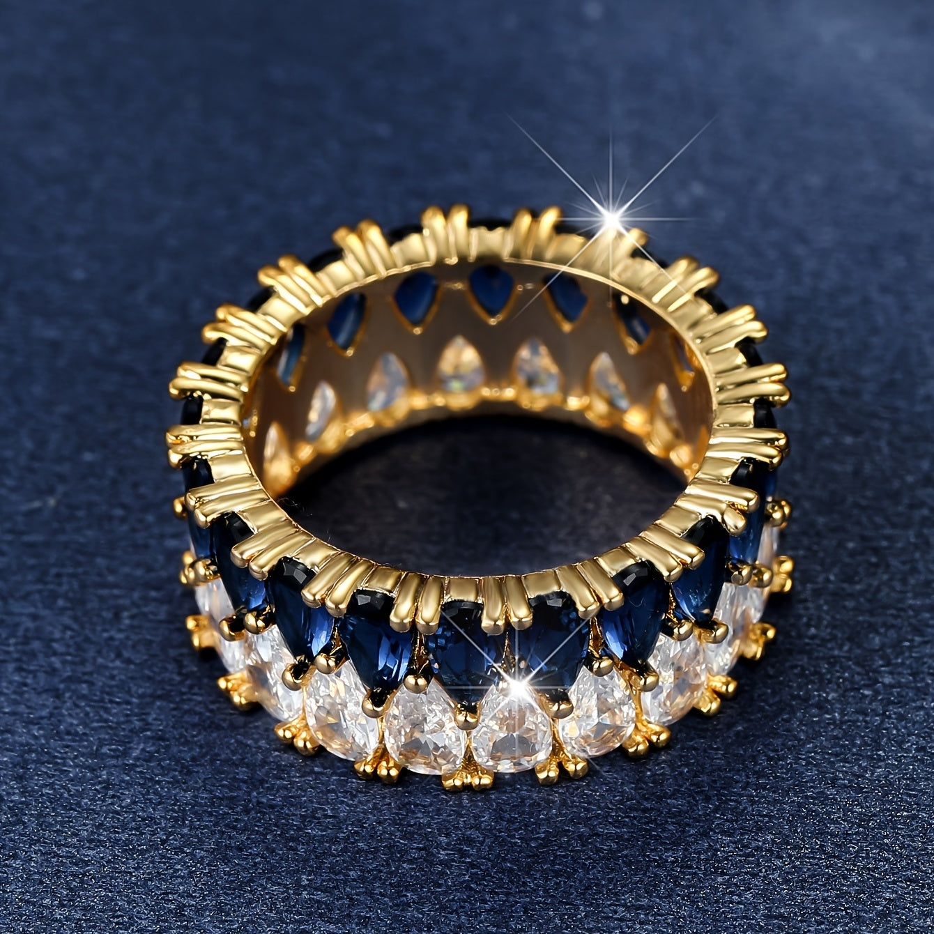 Double row water drop ring, premium 3A zircon, super flash ring, jewelry, wedding ring, Valentine's Day gift.