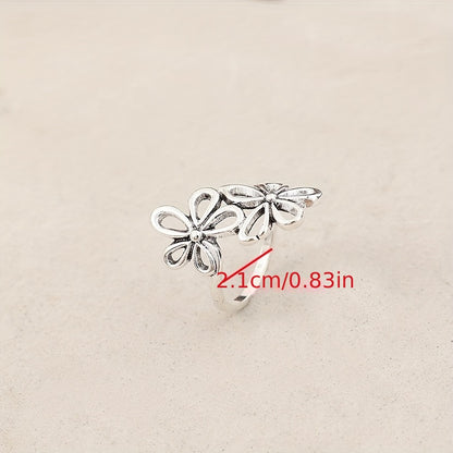 European and American flower opening adjustable women's ring