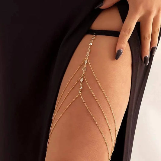 Multi-chain Leg Chain Gold Sexy Thigh Chain Women's Diamond Multi-layer Bead Chain Body Chain