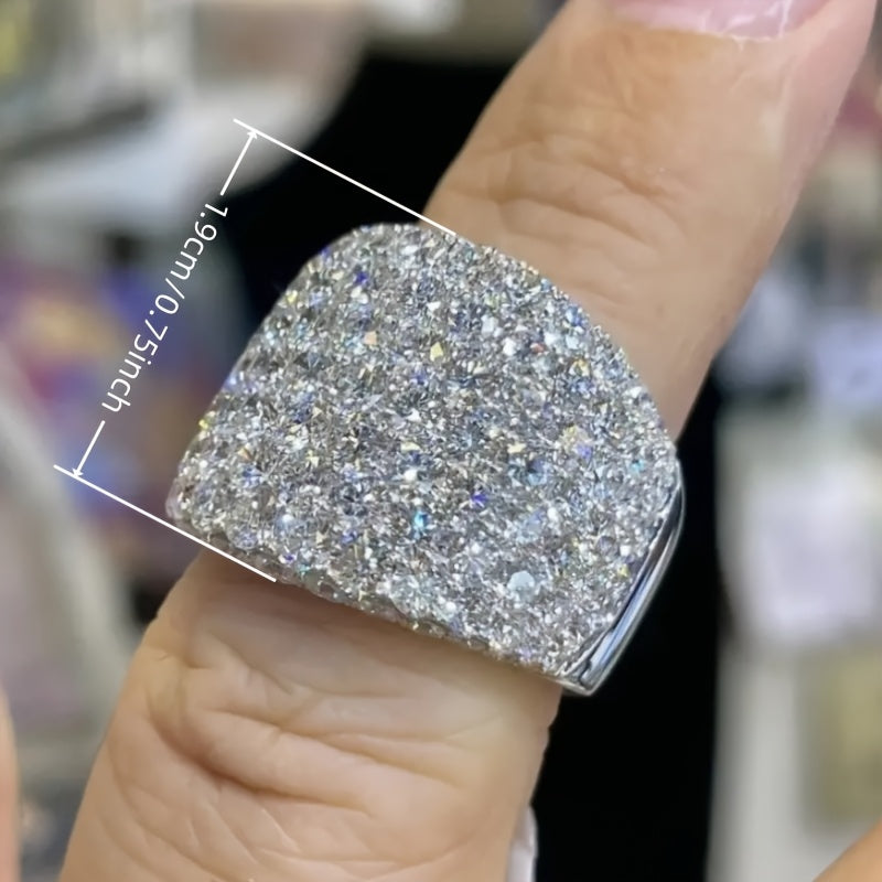 1 Elegant Ladies Broadband Ring - Deluxe Sparkling Synthetic Zirconia, Perfect for Proposals, Engagements, Weddings and Parties - Perfect for Valentine's Day