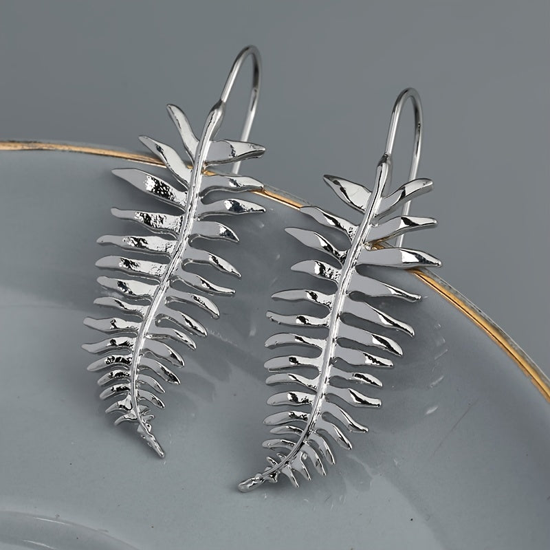 Retro Pendant Earrings Silver Plated Retro Leaf Design with Everyday Clothing Party Accessories Perfect Decoration Cool Friends