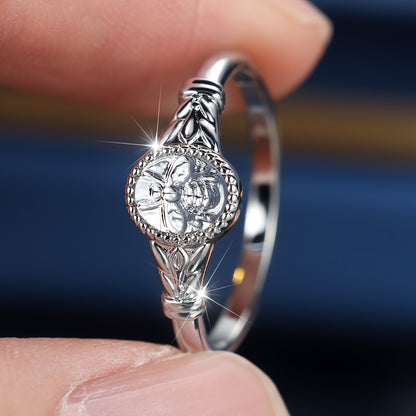 Elegant White Bee Glamour Ring: Unique Gift Options - Perfect for Festivals and Weddings - Unplated - Zircon Set - Copper Bottom - Wear All Year Round