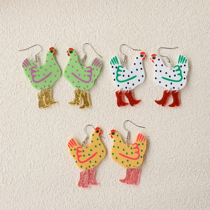 Funny cute chick heels acrylic earrings cartoon chick jewelry party accessories