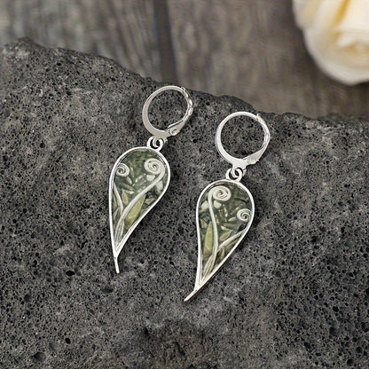 Vintage Bohemian style silver plated alloy stud earrings with floral design and iron studs, low reactive flip stud earrings for women