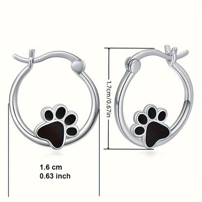 Exquisite black pet claw design earrings, cute minimalist style, copper silver plated jewelry, exquisite female gifts