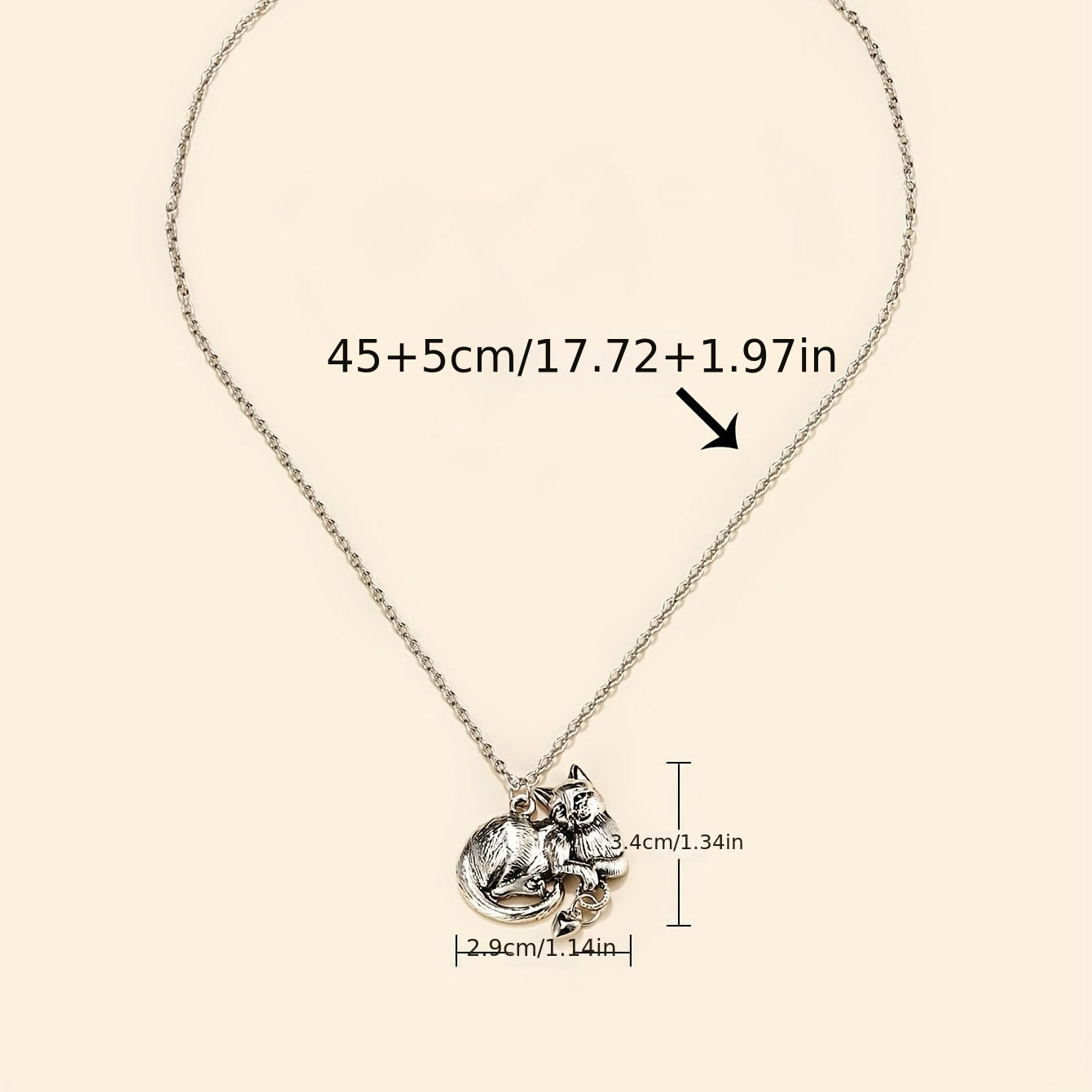 Vintage Mystery Animal Cat Lady Necklace