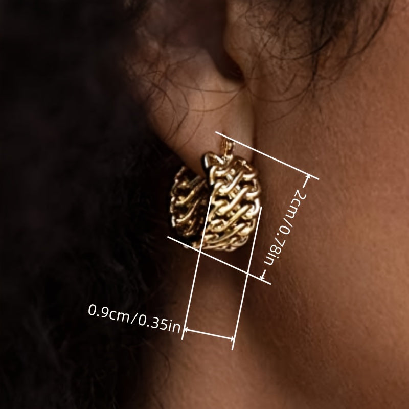 Trendy Punk Infinity Eternal Chain Ring Earrings Women's Men's Party Daily Wear Fashion Hip Hop Earrings
