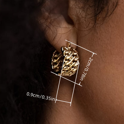 Trendy Punk Infinity Eternal Chain Ring Earrings Women's Men's Party Daily Wear Fashion Hip Hop Earrings